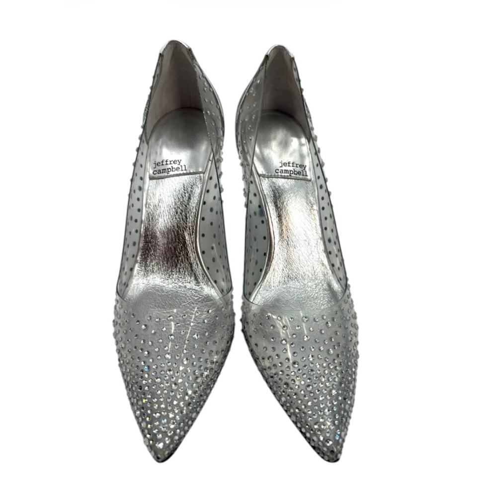 Jeffrey Campbell Crystaline rhinestone embellished clear‎ PVC pumps sz 8 - Picture 6 of 7